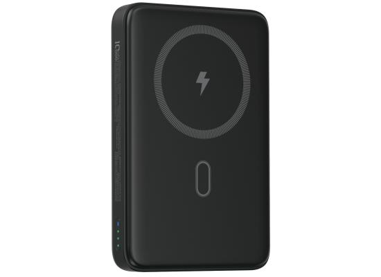 WiWU Wi-P043 Magnetic Power Bank - Wireless Portable Charger for Smartphone with USB-C Input, Wireless Output, Type-C Port with Stand | Portable Phone Charger - Black